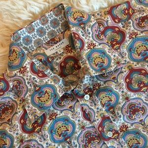 Ted Baker Medallion Print Button Front Shirt Sz 5